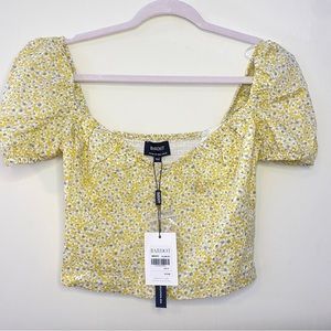 BARDOT Christie Floral Blouse Top Small Yellow NWT! 79$